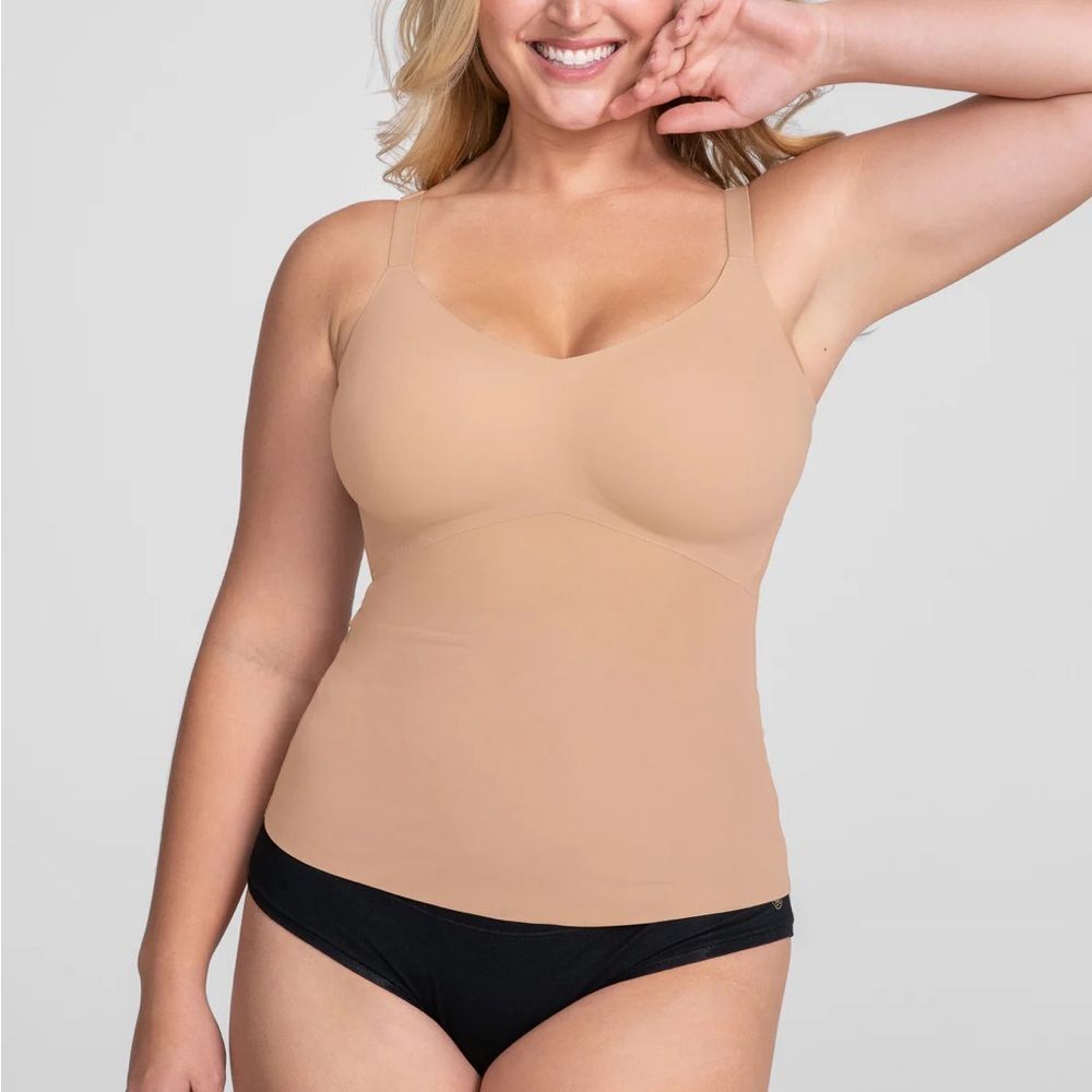 Honeylove Liftwear Cami Sand Nude Tank Shapewear Smoothing Compression Size 1X